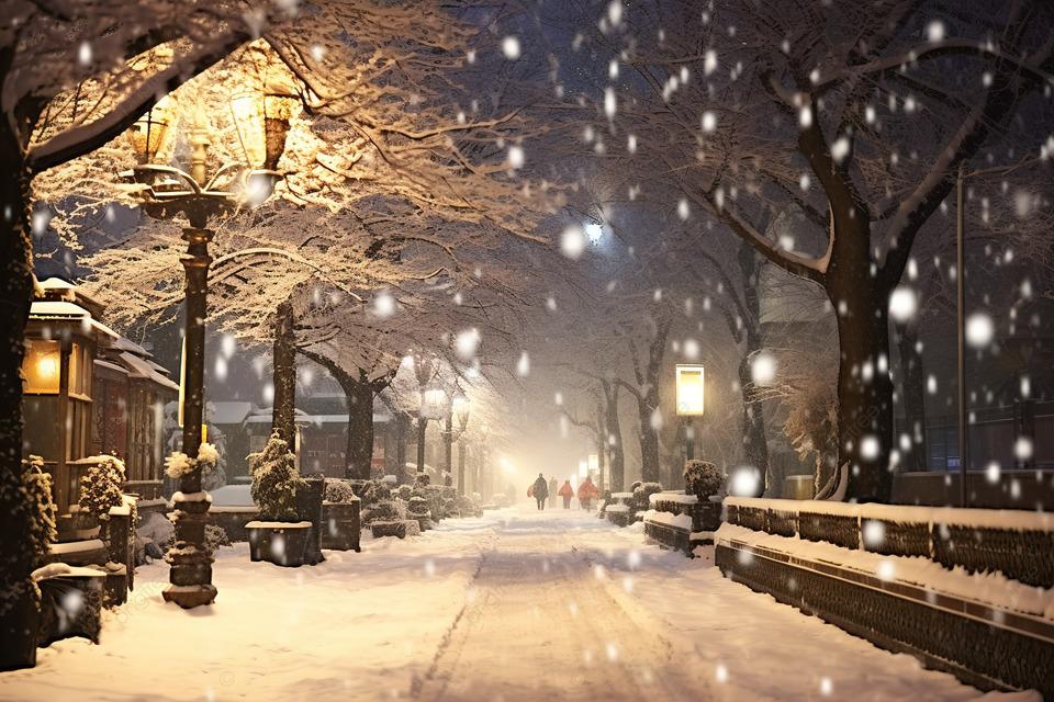 Снег ночью (54 фото) - 54 фото