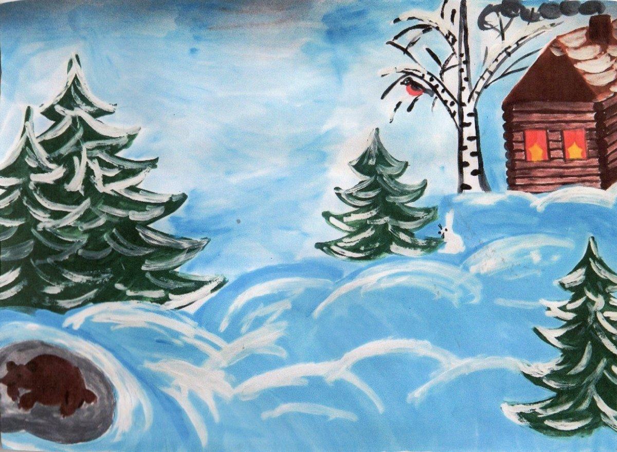 Рисунки на тему зима легкие - 57 фото