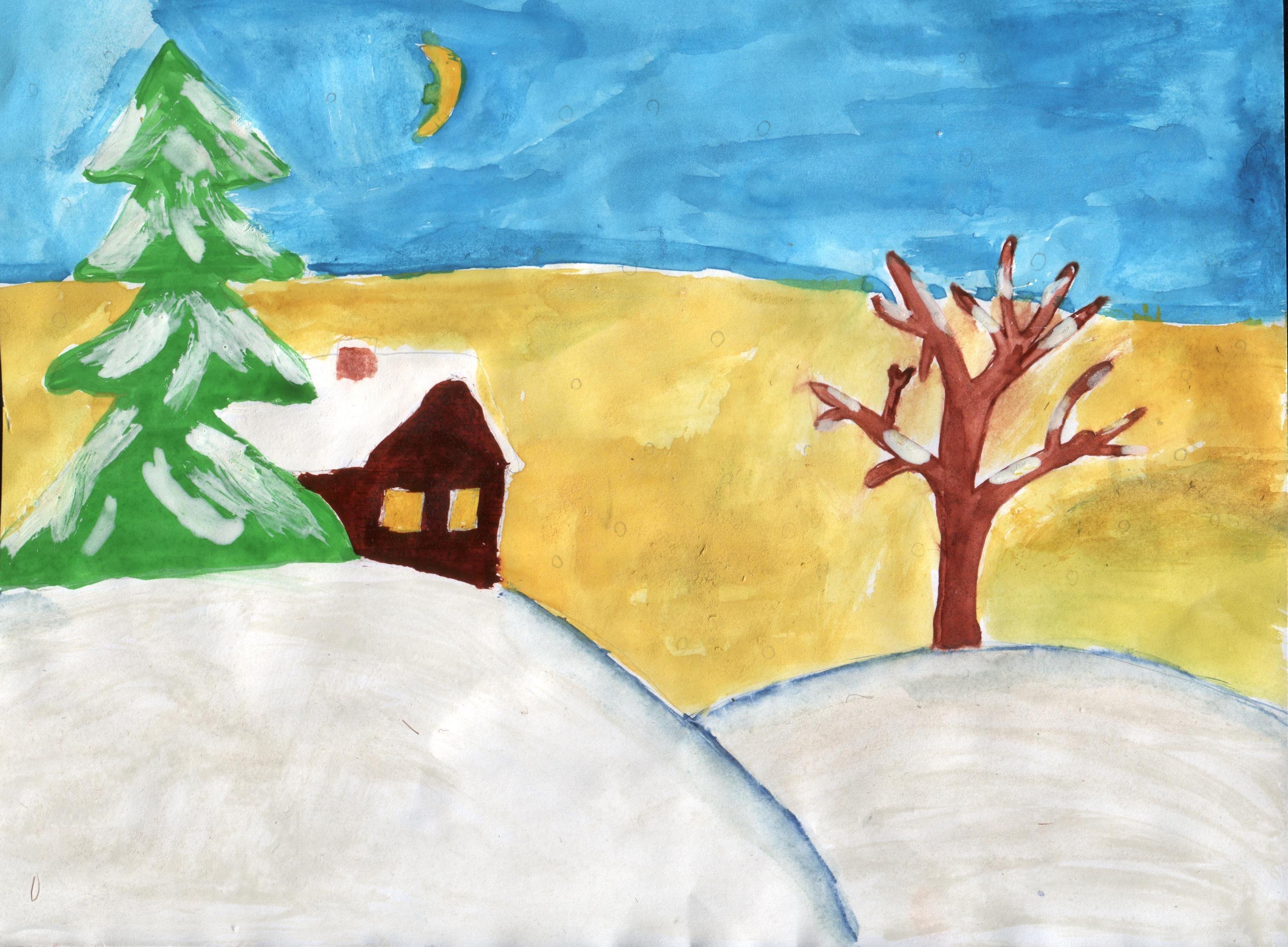 Рисунки на тему зима легкие - 98 фото