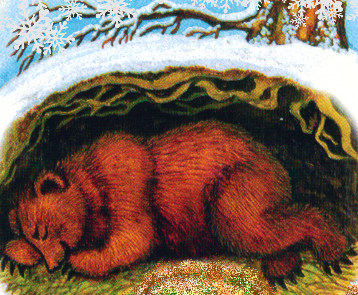 Мультяшный медведь, зимой, высокая …» — создано в Шедевруме