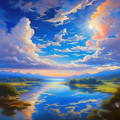 Картина художника Мухадина Кишева - Мирное небо