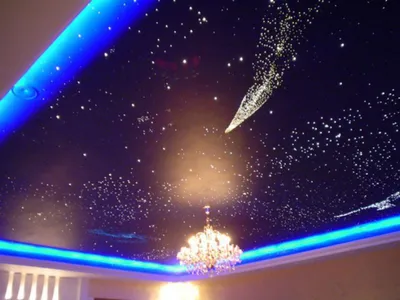 Как самим сделать натяжной потолок с рисунком ночного звездного неба |  Sovetчик | Дзен