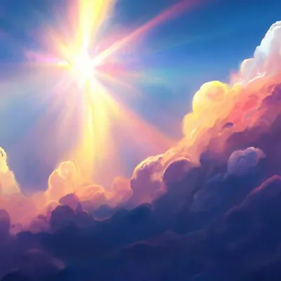 Небо, солнце, облака карандашный …» — создано в Шедевруме