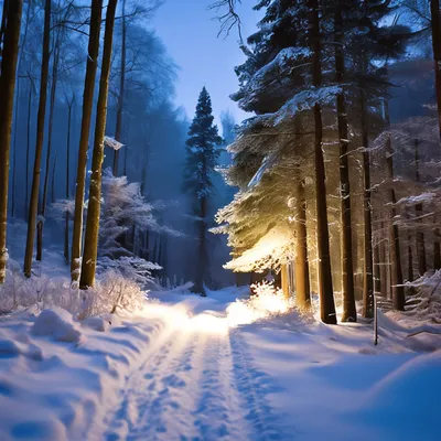 Зима ночь дорога (50 фото) - 50 фото