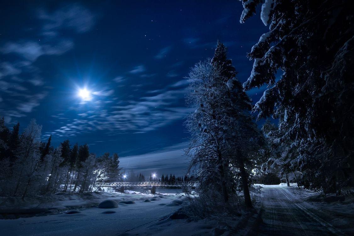 Зима ночь Луна (40 фото) - 40 фото