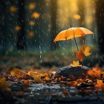 Осенний дождливый фон иллюстрация ai генеративный | Премиум Фото