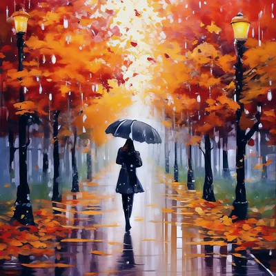 Осенний дождь» — создано в Шедевруме