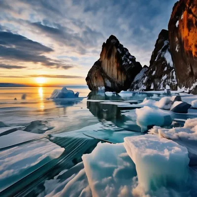 Озеро Байкал зимой , эстетично, …» — создано в Шедевруме