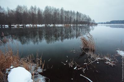 Рассвет на ледяном озере, рассвет зимнее утро зимний пейзаж | Премиум Фото