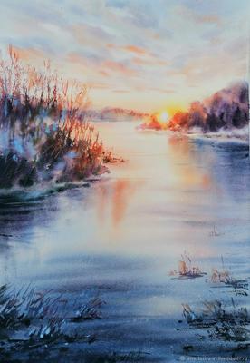 Картина \"Рассвет на реке\"