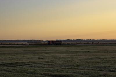 Рассвет в поле после сбора урожая овса Stock Photo | Adobe Stock
