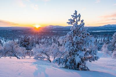 Рассвет в горах зимой (57 фото) - 57 фото