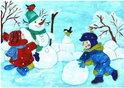 Зимушка зима рисунок в садик - 52 фото