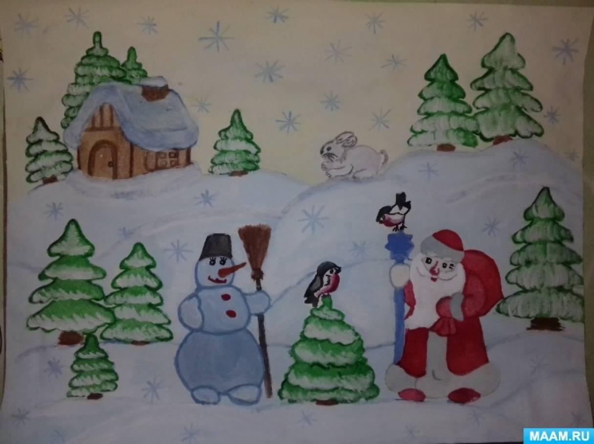 Детская палитра | Как нарисовать снегиря. Рисунок на тему «Зима» акварелью  | Дзен