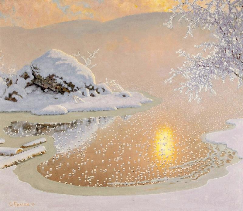 Середина зимы около побережья FYGU26, Фьюэстад Гюстав - печатаные картины,  репродукции на холсте на UkrainArt