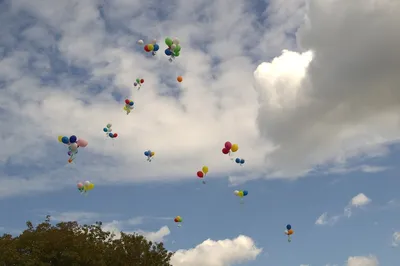 2 дет держа воздушные шары в небе Иллюстрация вектора - иллюстрации  насчитывающей художничества, потеха: 83207269