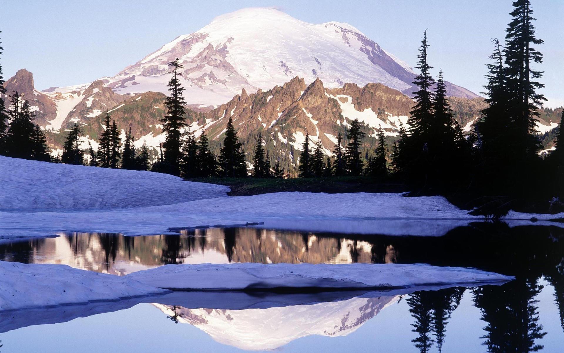 Горы и зима, широкоформатные обои, картинки, фото 1280x800