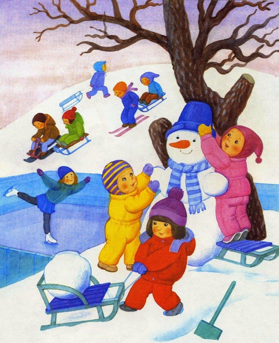 Саша и Снеговик | Санки, Снеговик, Картинки