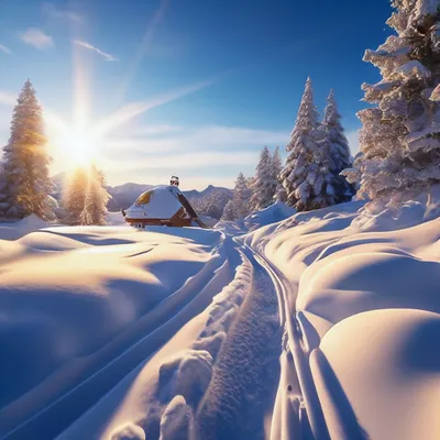 Снежная солнечная зима, вихрь, метель…» — создано в Шедевруме