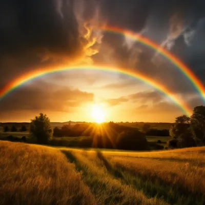 Небо , радуга , солнце, дождь» — создано в Шедевруме