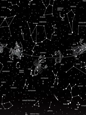Звездное небо. Созвездия, светящиеся в темноте. Настенная карта 90х60 см  ГЕОДОМ 12748204 купить в интернет-магазине Wildberries