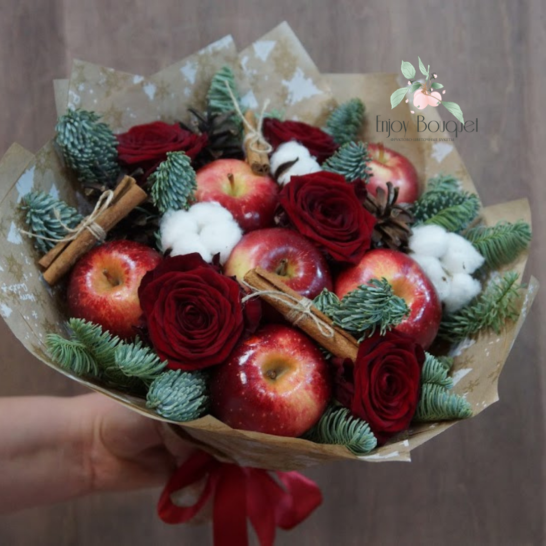 Авторский букет Волшебница зима с нобилисом и розами | купить недорого |  доставка по Москве и области