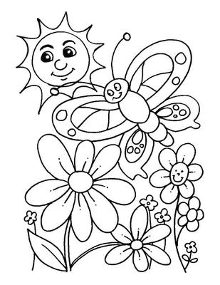Розмальовка Гілка весняних квітів | Розмальовки для дітей друк онлайн