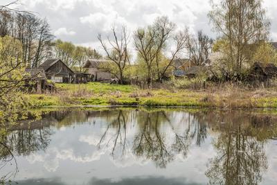 Картина весна в деревне художник Петров Н.С. раздел Пейзаж алаприма
