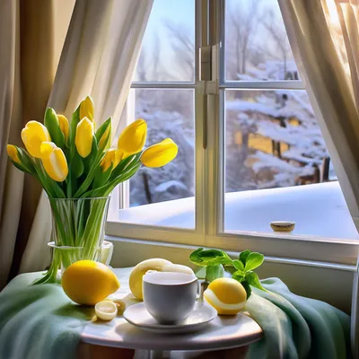 Весна на окне, зима за окном