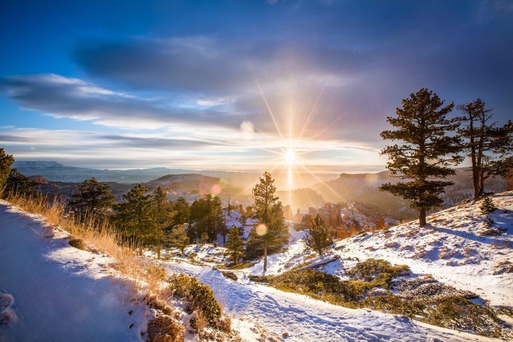 Восход солнца зимой (85 фото) - 85 фото