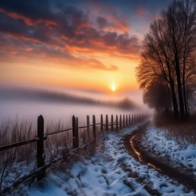 Зимний Восход солнца (40 фото) - 40 фото