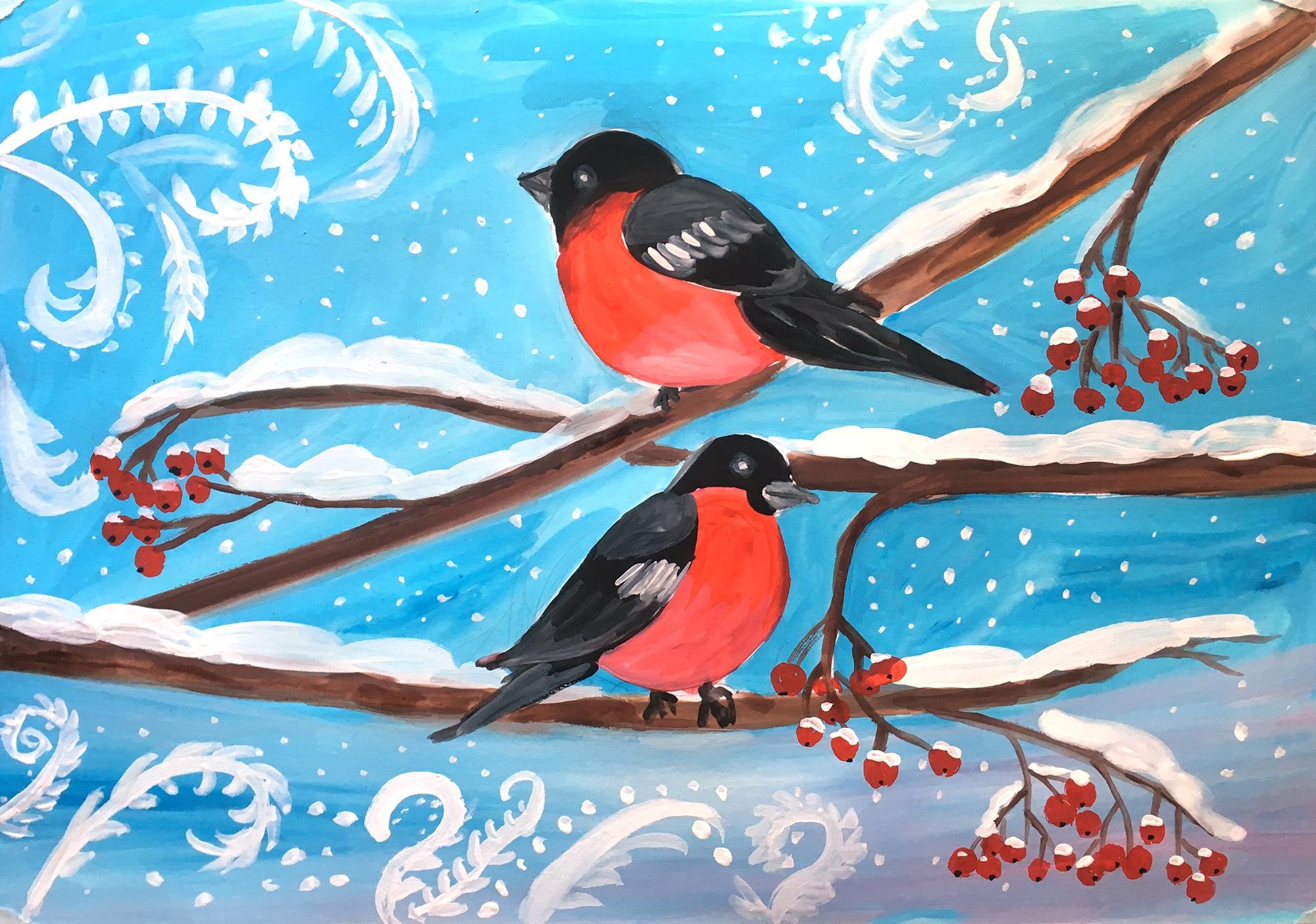 Листовка \"Покормите птиц зимой\", автор Холдина Александра