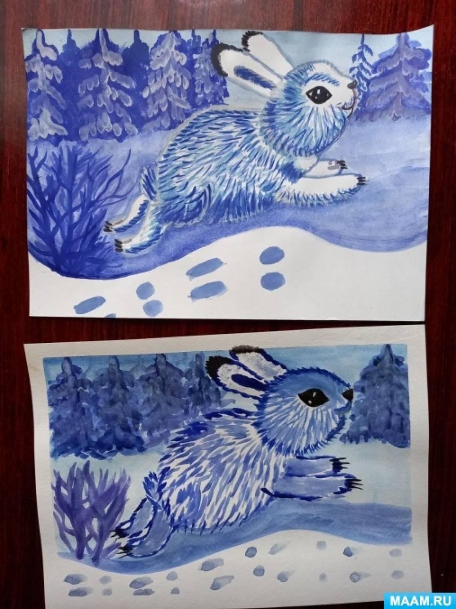 Заяц русак зимой: Картина снежной зимы в высоком разрешении | Заяц русак  зимой Фото №802162 скачать