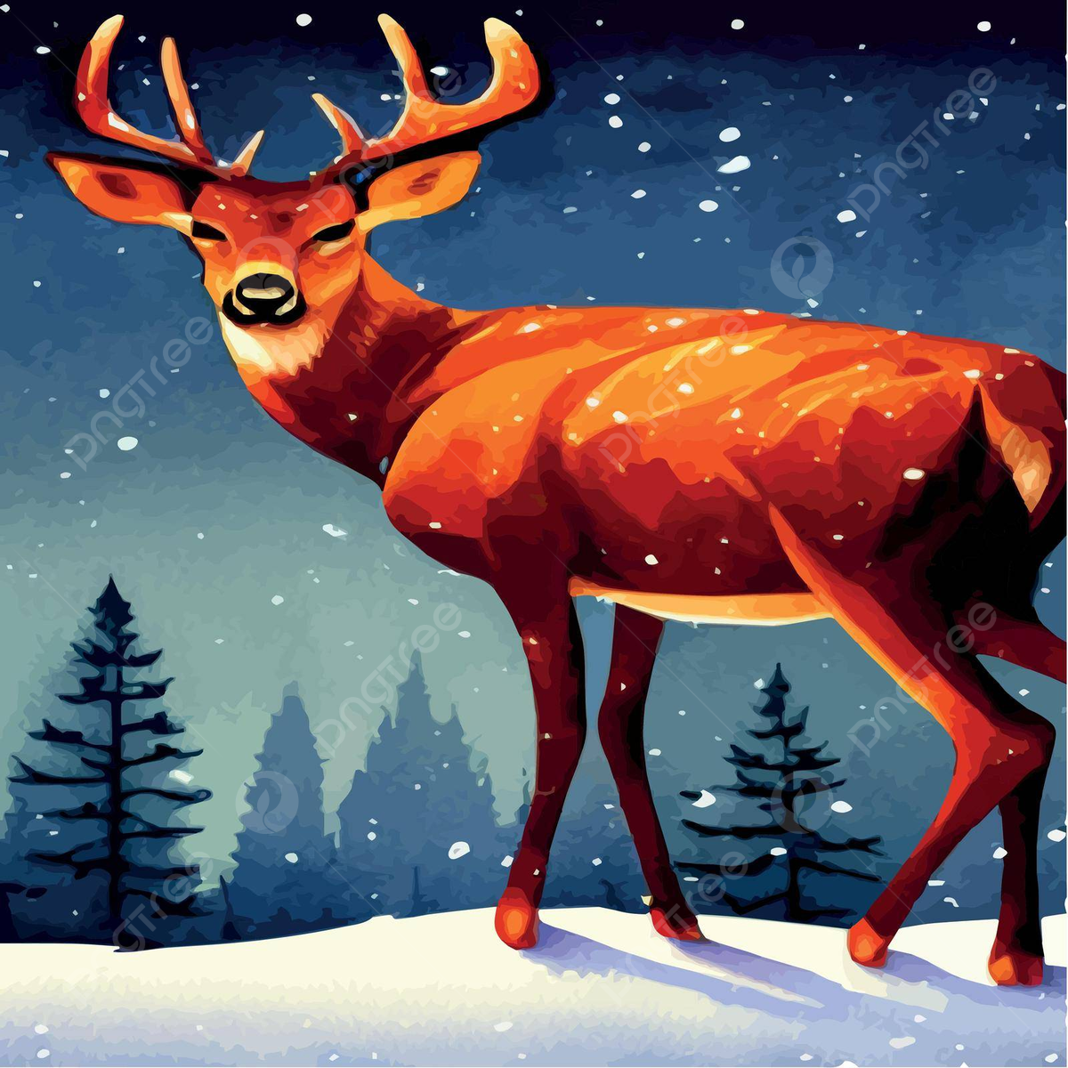 Мультфильм милые животные встречаются зимой в лесу., иллюстрации Включая:  лес и зима - Envato Elements