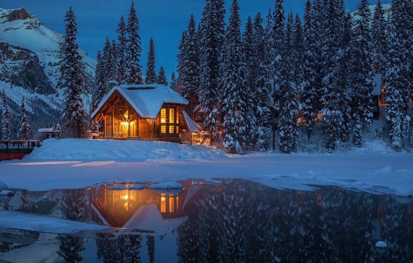 Зима домик в лесу (92 фото) - 92 фото
