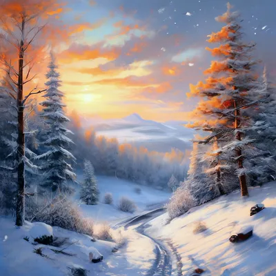 Зима идет неспешным шагом по тихим…» — создано в Шедевруме