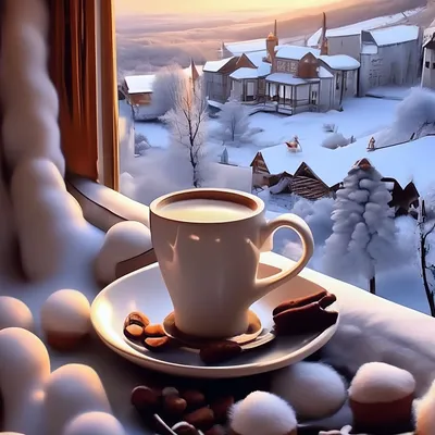 Красивое кофе зимой» — создано в Шедевруме
