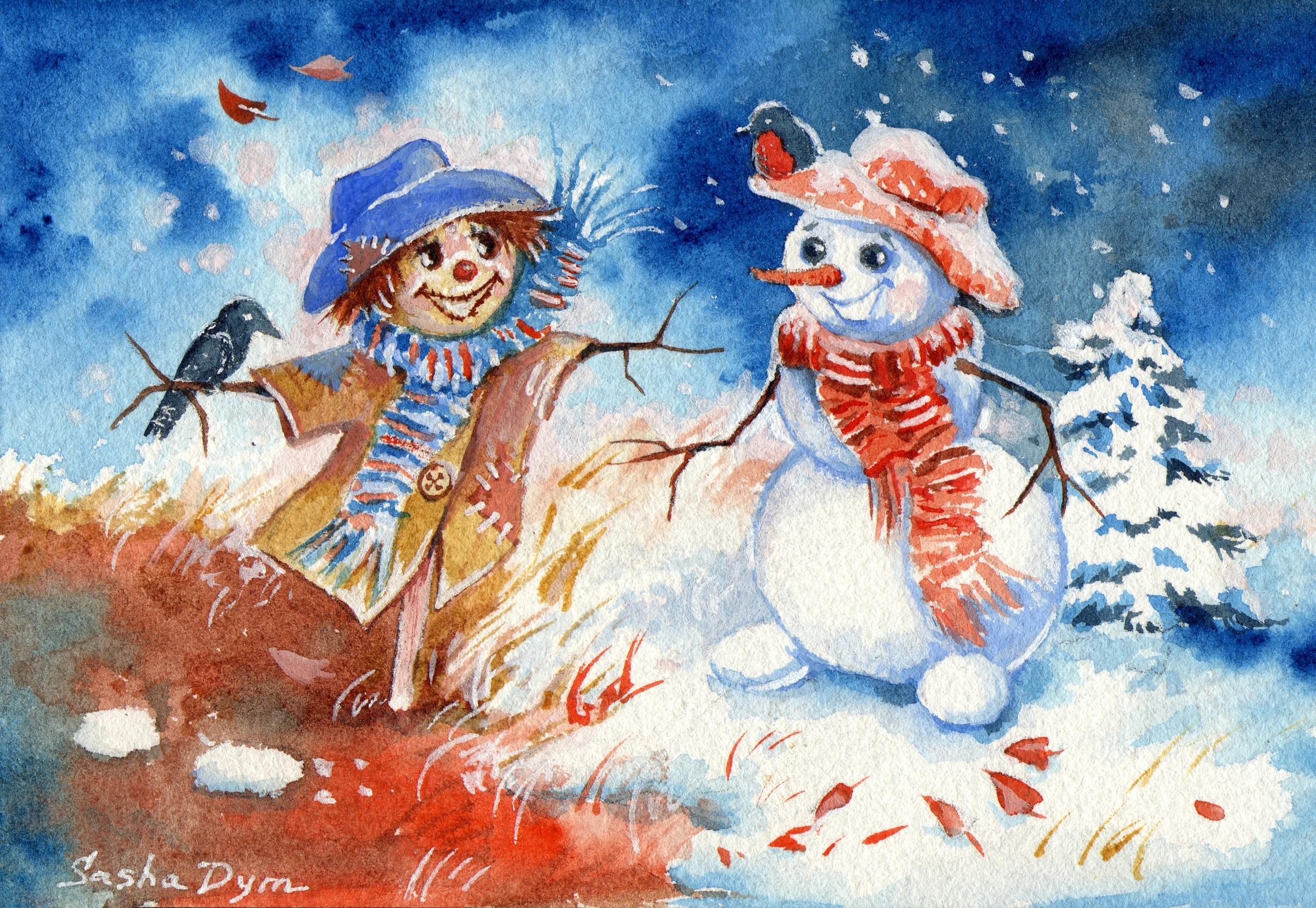 Иллюстрация Зима на носу в стиле 2d | Illustrators.ru