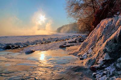 Зимний рассвет над рекой — Фото №1317233