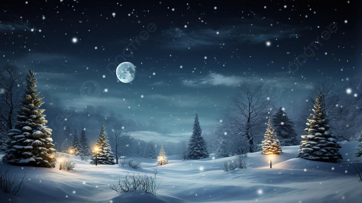 ночные пейзажи изображения зима снежный пейзаж рождественские обои, обои  красивая рождественская картинка, рождество, обои фон картинки и Фото для  бесплатной загрузки