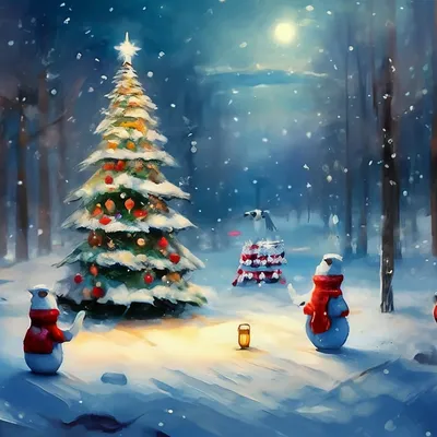 Зимние новогодние открытки, Рождество…» — создано в Шедевруме