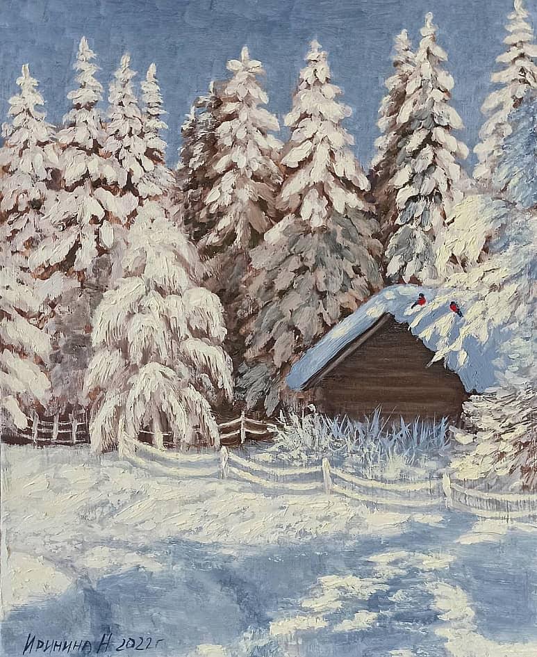 Снегири | Рисунки пейзажей, Акварельные деревья, Картины