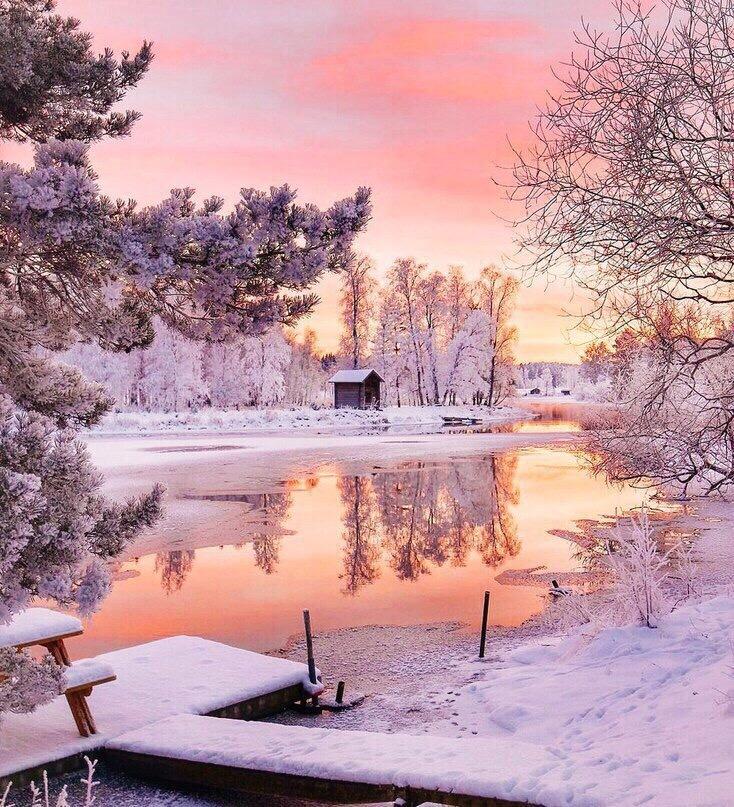 Рисунок зимнее утро и зимний вечер - 57 фото