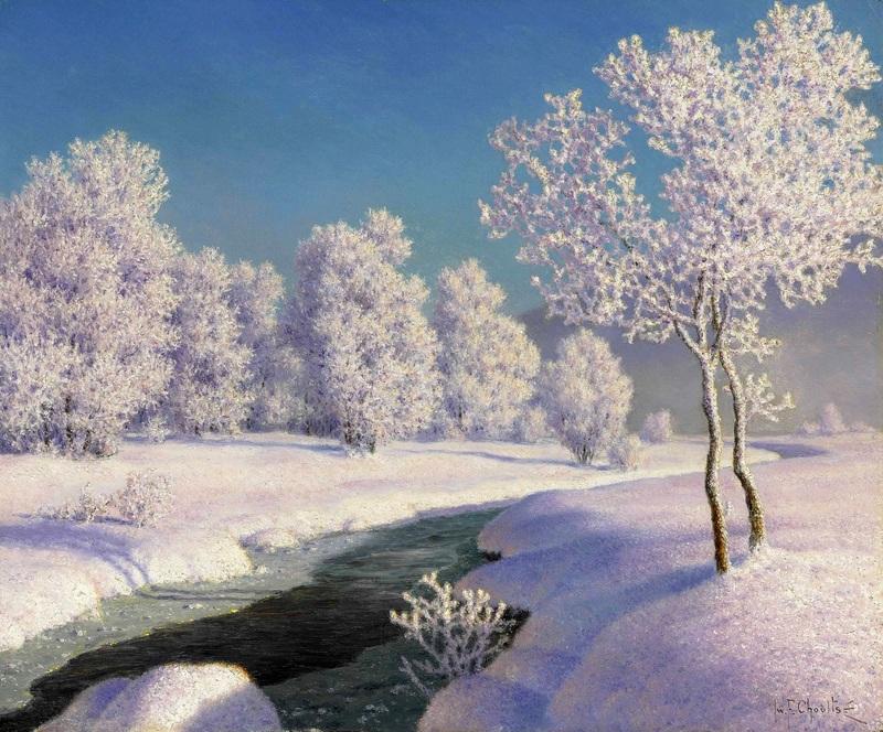 Картина маслом - Зимнее утро | живопись на холсте современного художника  купить в Санкт-Петербурге