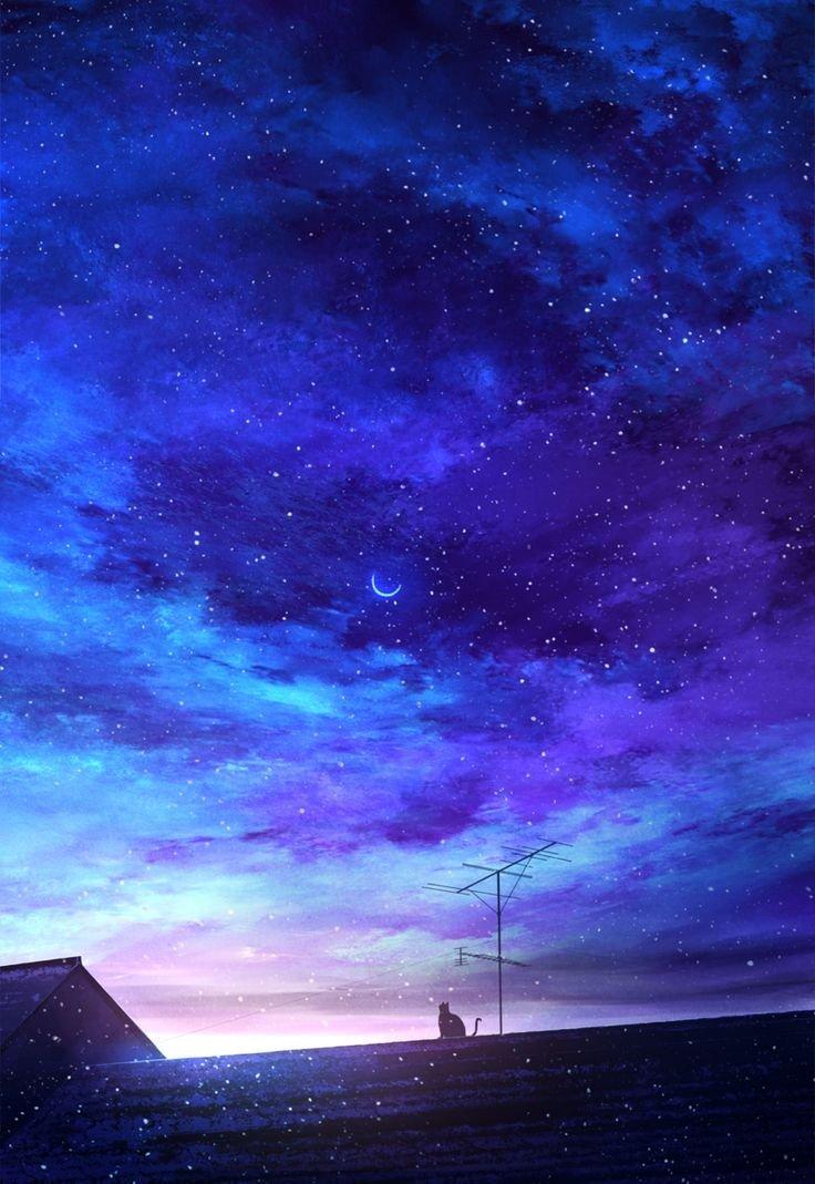 Аниме фон ночное небо (75 фото)