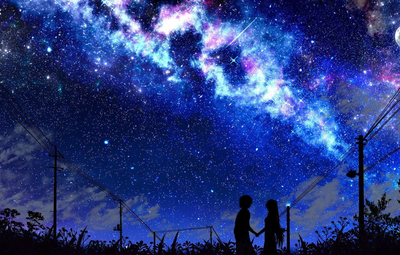 Аниме арт звездное небо - 28 фото