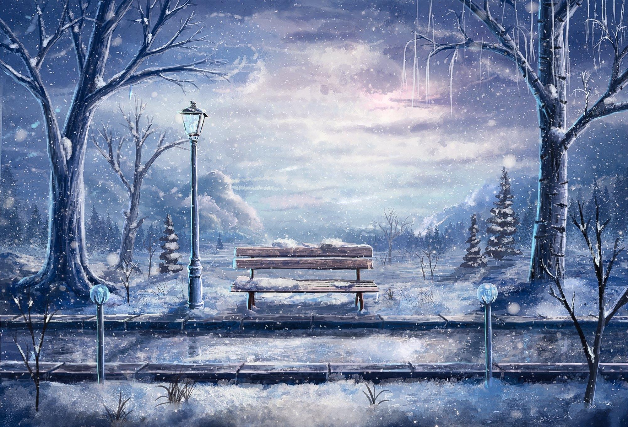 Гиф анимация Сказочная зима и сказочный домик в сказочную ночь заряжает Вас  на сказочное настроение