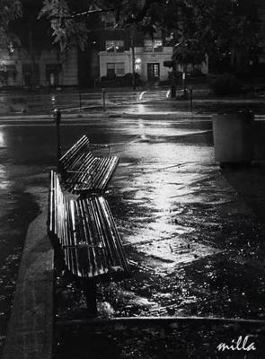 Черно-белый Дождь На Мокром Полу Фотография, картинки, изображения и  сток-фотография без роялти. Image 76479910