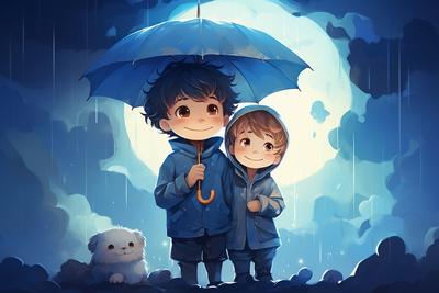 Дети под дождем» — создано в Шедевруме