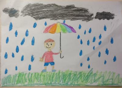 Детские рисунки дождя - 47 фото